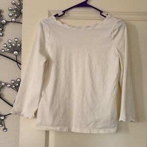 Kate Spade‎ White Size Medium 3/4 Sleeve Fitted Tee